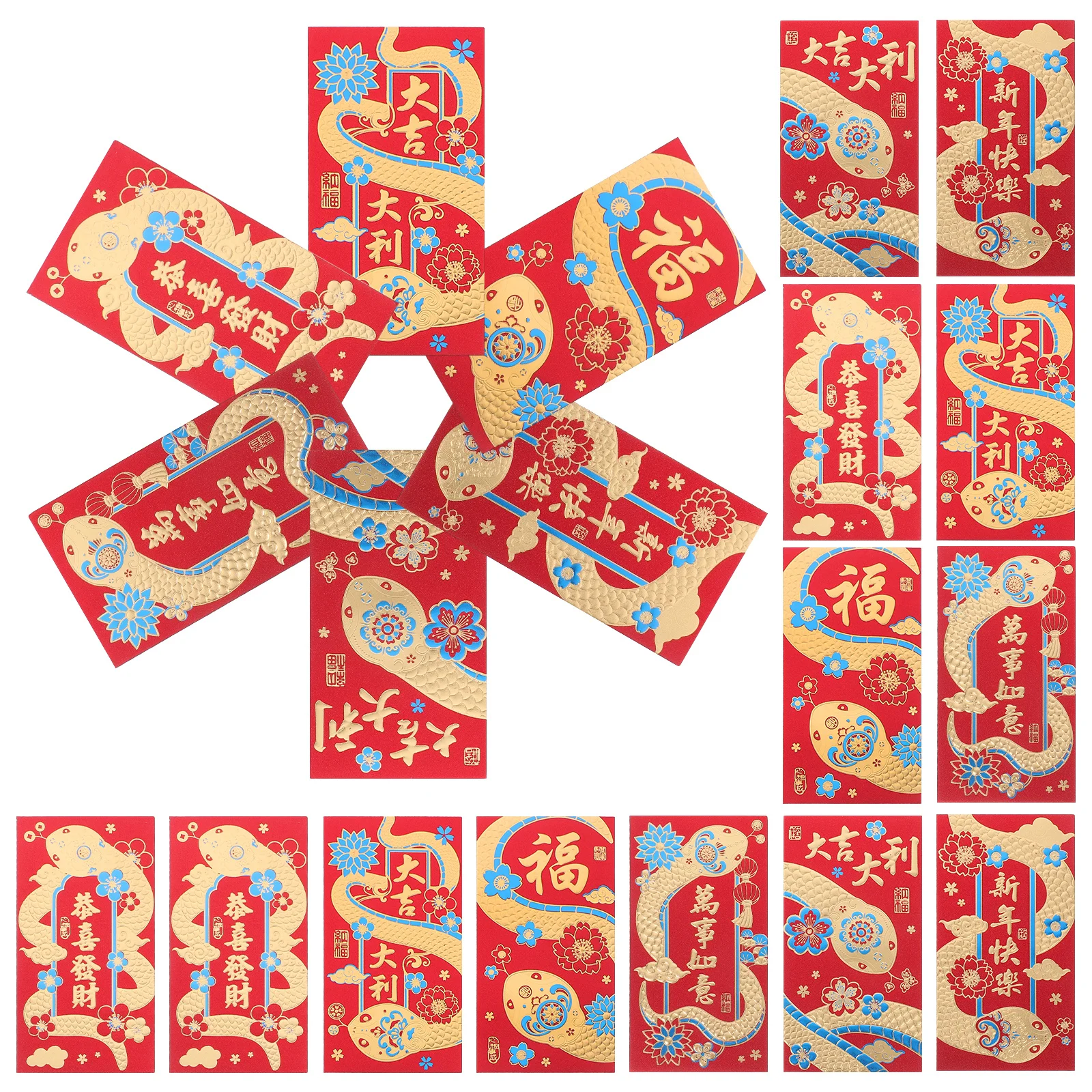 

30 PCS Greet Small Red Envelopes Decorations Chinese New Year Money Snake Universal