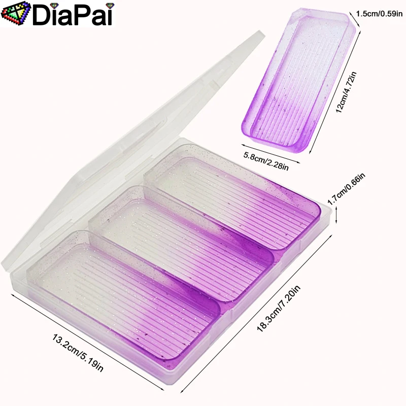 DIAPAI NEUE Glitter Gradient Diamant Malerei Tablett Große Kapazität Stickerei Stift Kleber Platte Perle Tablett Kit Diamant Kunst Zubehör