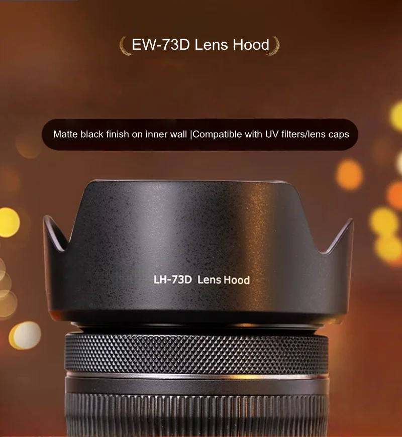 Parasol EW-73D para Canon RF 24-105mm f4-7.1/RF 28-70mm f2 y EF-S 18-135mm USM, compatible con cámaras R5II, R8, R7, R10, 90D - Accesorios para cámara