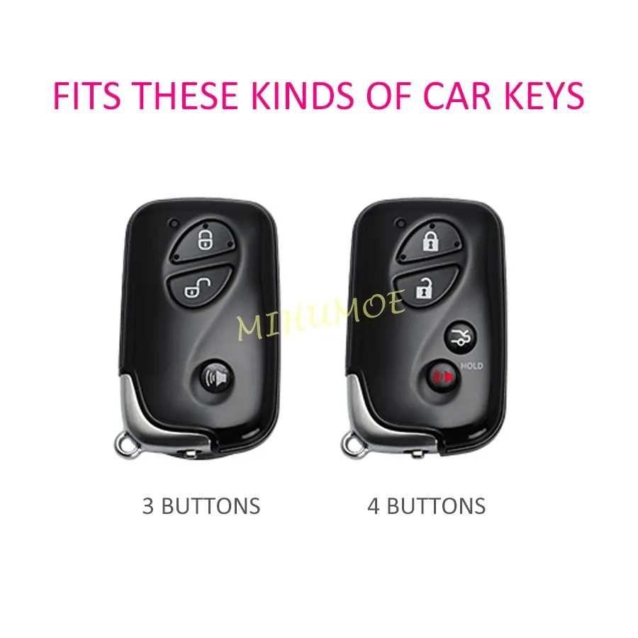 For Lexus RX GX 350 450h IS250 LS460 ES350 LX570 HS250h CT200h Metal Leather Car Remote Key Case Cover Shell Fob Accessories