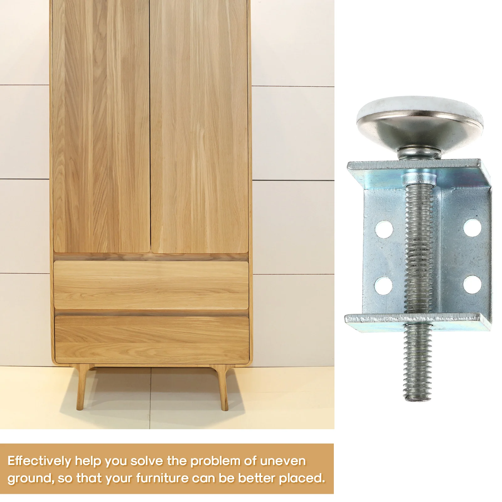 

Adjustable Furniture Leveling Feet High Grade Iron Durable Strong Bearing Capacity for Wardrobes Cabinets Beds Bookcases