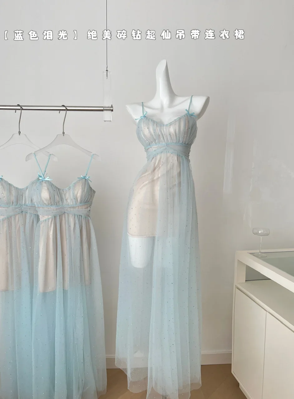 

2025 женское вечернее платье Gyaru Coquette Shoujo для девочек, сетчатое платье макси со стразами, французское ретро платье для выпускного вечера, цельное платье для вечеринки, дня рождения