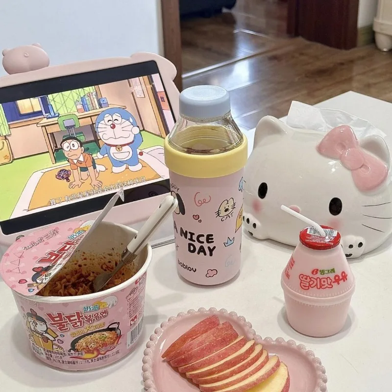 2025 hello kitty anime kawaii miniso ins caso de armazenamento de papel bonito dos desenhos animados nova caixa de tecido decoração de mesa presentes para crianças