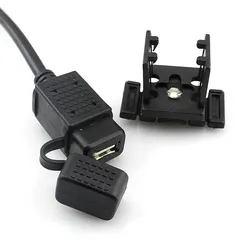 Motorcycle USB Charger with Inline Fuse Waterproof USB Charger Adapter 5V 2.1A Power Supply Socket 1.83m Cable for Phone GPS MP3