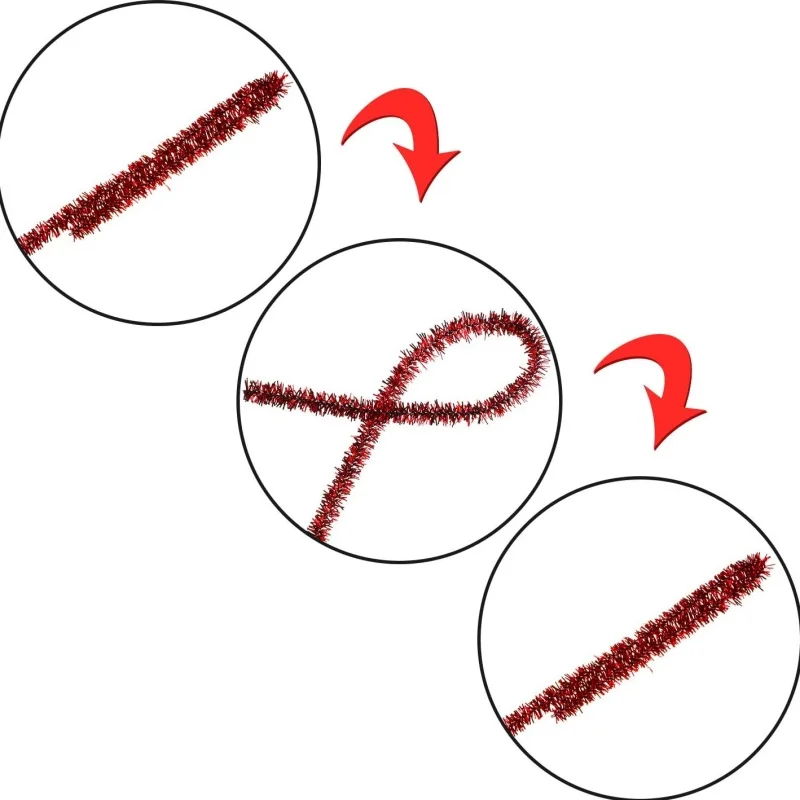 100/200 pezzi Detergenti per tubi glitter natalizi Detergenti per tubi artigianali Steli colorati in ciniglia per decorazioni natalizie artigianali fai-da-te