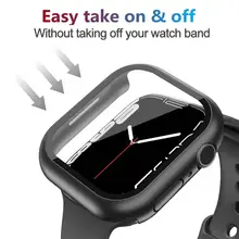 Glass+Cover For Apple Watch case 44mm 40mm 45mm 41mm 42mm 38mm iWatch 8 3 7 SE Screen Protector Apple watch series 9 Accessories Glass+Cover For Apple Watch case 44mm 40mm 45mm 41mm 42mm 38mm iWatch 8 3 7 SE Screen Protector Apple watch series 9 Accessories