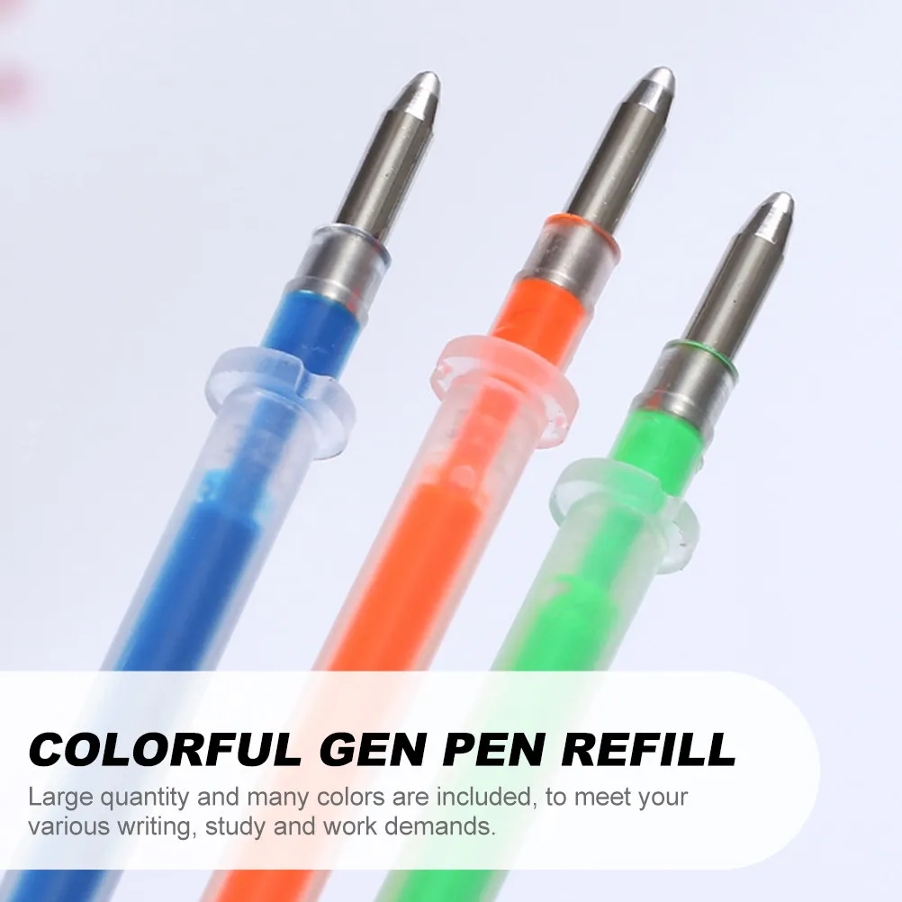 

50 шт. флуоресцентных стержней для ручек, премиум-класса, с цветными гладкими чернилами, для школы, офиса, учебы, канцелярских принадлежностей, гелевые стержни для ручек