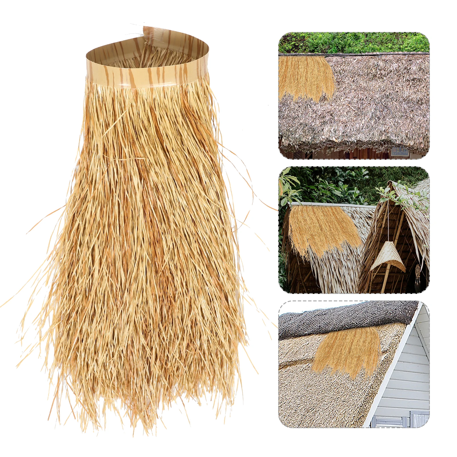 

Simulation Thatch Cover for Garden Lifelike Straw Khaki Artificial Plastic Fire Retardant Outdoor Decoration landscaping thatch
