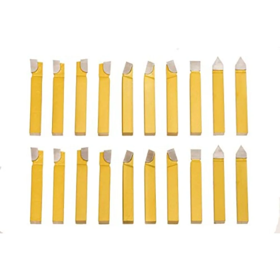 

20pc 1/2" Carbide Tip Tipped Cutter Tool Bit Cutting Set for Metal Lathe Tooling