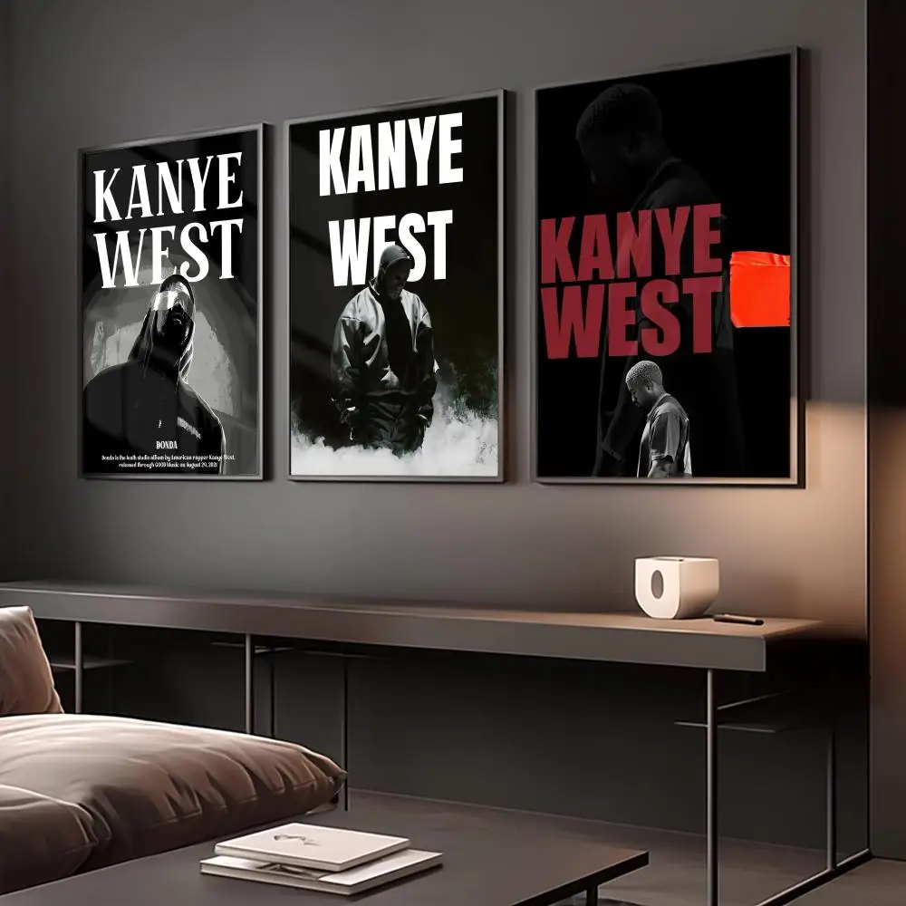 Pop Rapper K-Kanye West Music Album Poster Sticker Self Adhesive for Playroom Bedroom Hallway Home Wall Art Decor Gift - view 3