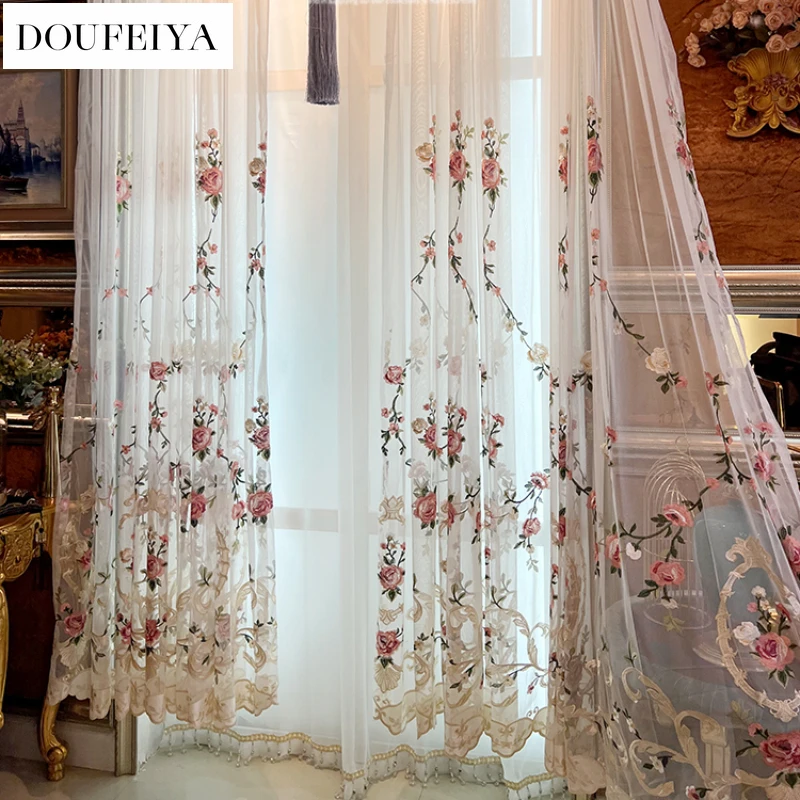 

Valance Curtains for Living Dining Room Bedroom Fabric Hooked High-end Atmosphere