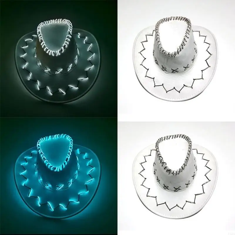 P88A LED Party Hat Designed Hat Practical Canvas Hat Ornament Stylish Unisex LED Hat for Night Activities and Celebration