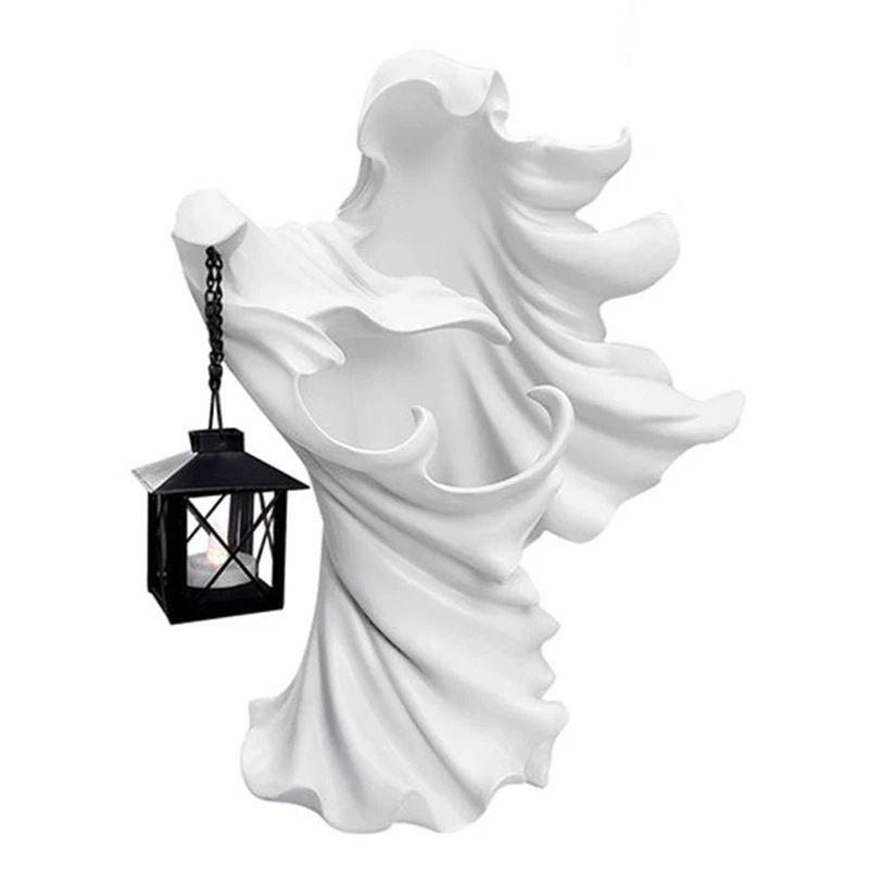 

Hell's Messenger Lantern Faceless Ghost Sculpture Halloween Statue Decor Light