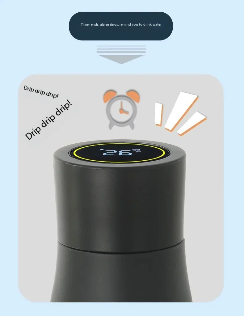 Portable UV Water Purifier with Self-Cleaning Function, Temperature Display Smart Water Bottle for Daily Hydration