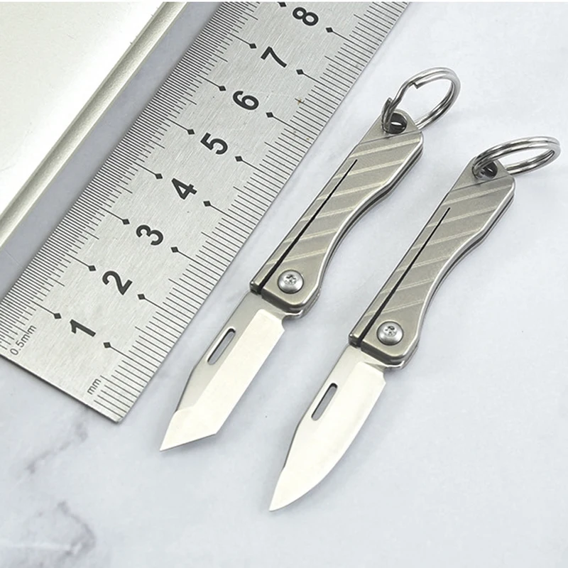 Swayboo Titanium Alloy Mini Folding Knife Portable Pendant Letter Opening Express Cutter Outdoor Camping Portable Pocket Knife