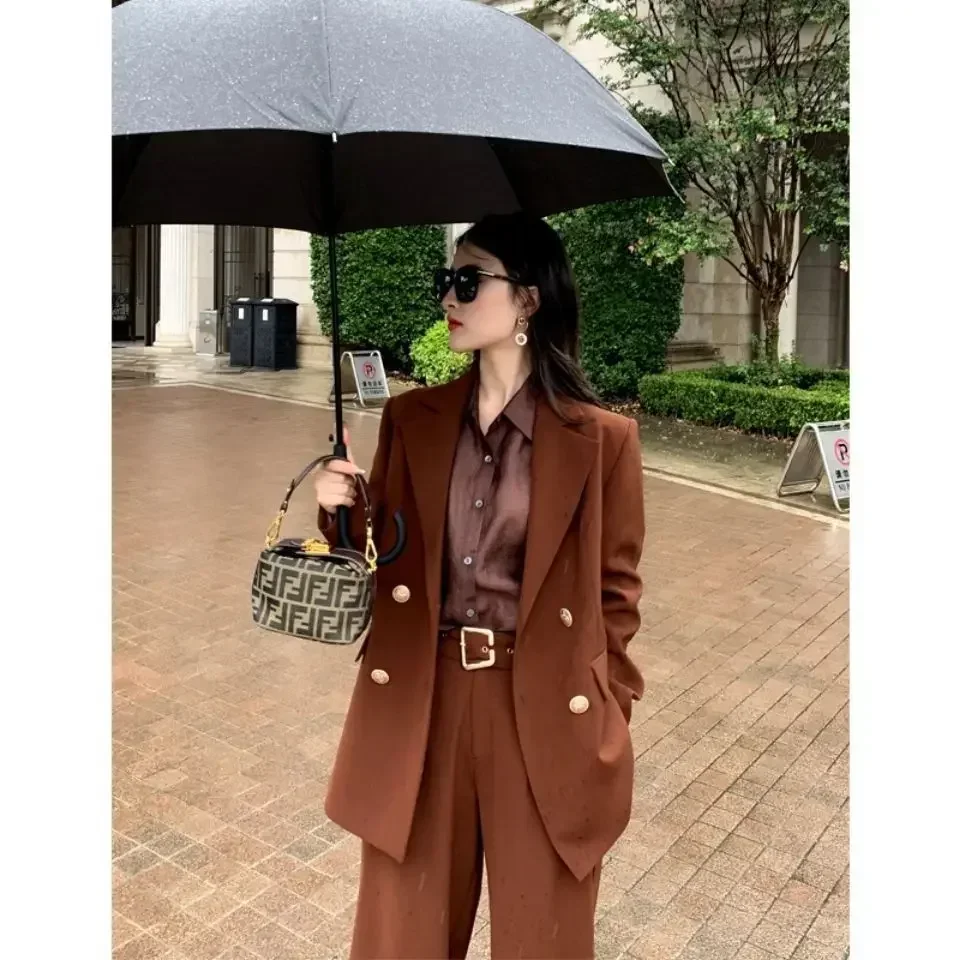 Brown Women Suits 1 pezzo Blazer giacca primaverile formale Office Lady Business Work Wear Fashion Girl Coat Outfit Prom Dress