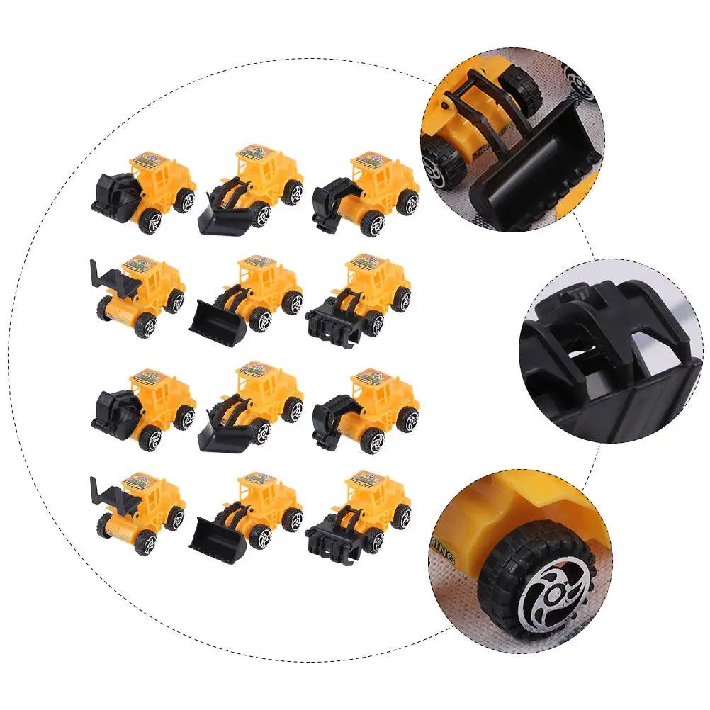 

30Pcs Mini Construction Vehicles ABS Engineering Truck Cake Toppers for Car Theme Party Birthday Decor Excavator Cupcake