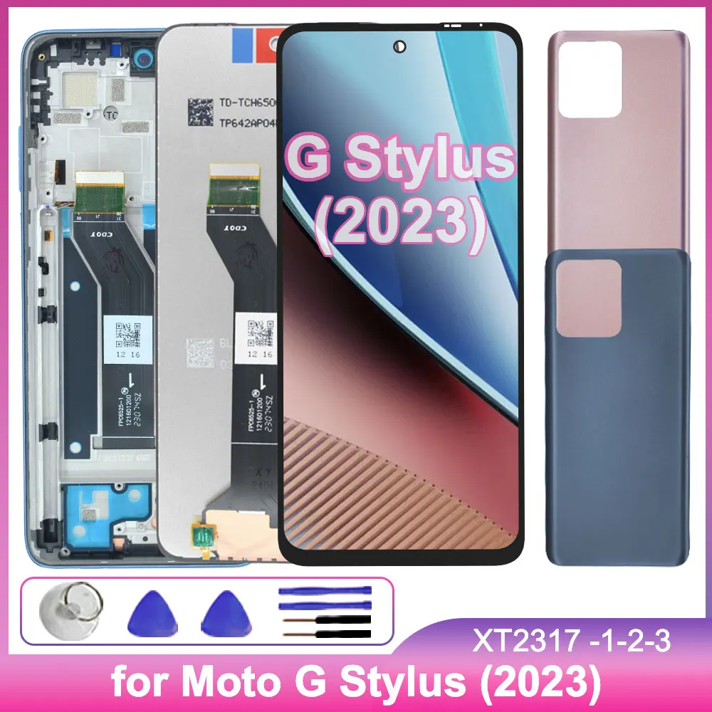 6.5 "testado lcd para motorola moto g stylus 4g 2023 xt2317 XT2317-1 XT2317-2 XT2317-3 display lcd tela de toque digitador assembléia