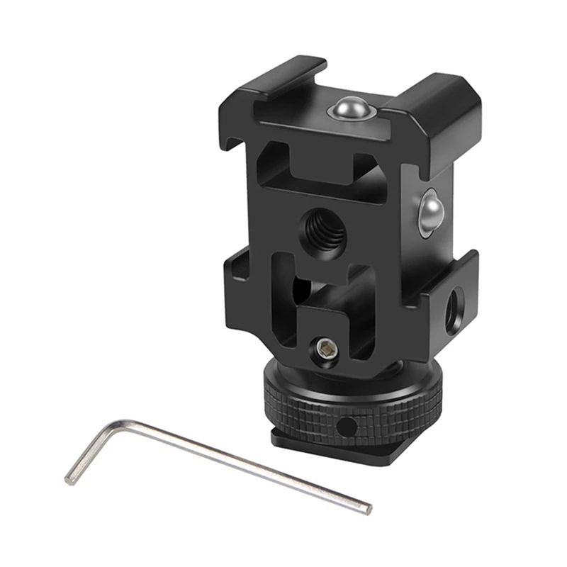 

Triple Hot Shoe Mount Adapter Bracket Stand Holder For DSLR Camera For LED Video Microphone Flash Light