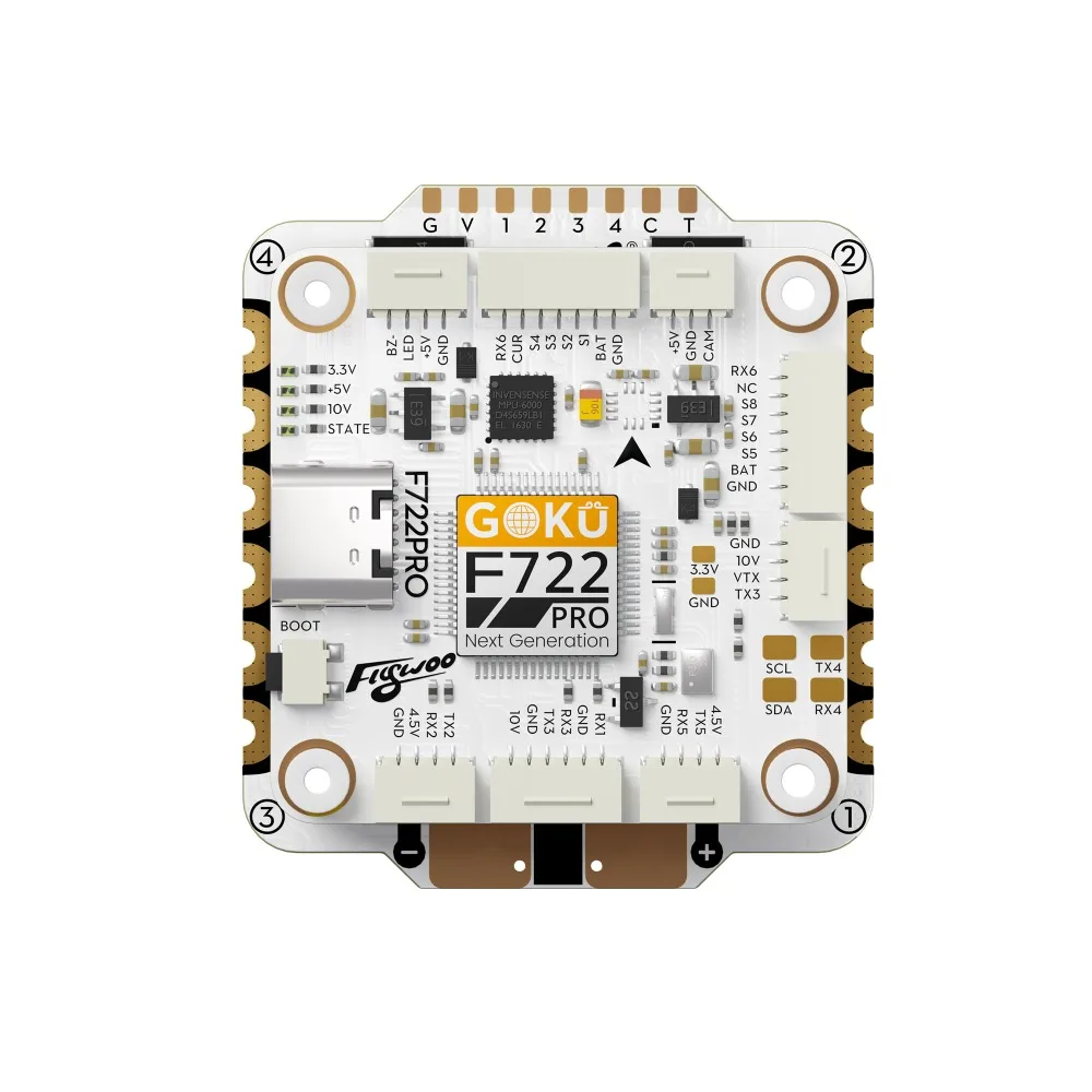Flywoo GOKU F722 Pro V2 55A 32Bit 128K 30X30 pila Plug & Play O4 / O4 Pro para Dron Fpv piezas de bricolaje RC