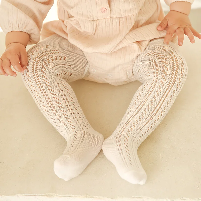 Summer Baby Tights Thin Mesh Infant Girls Newborn Kids Breathable Hollow Pantyhose Toddler Children Soft Cotton  Stockings