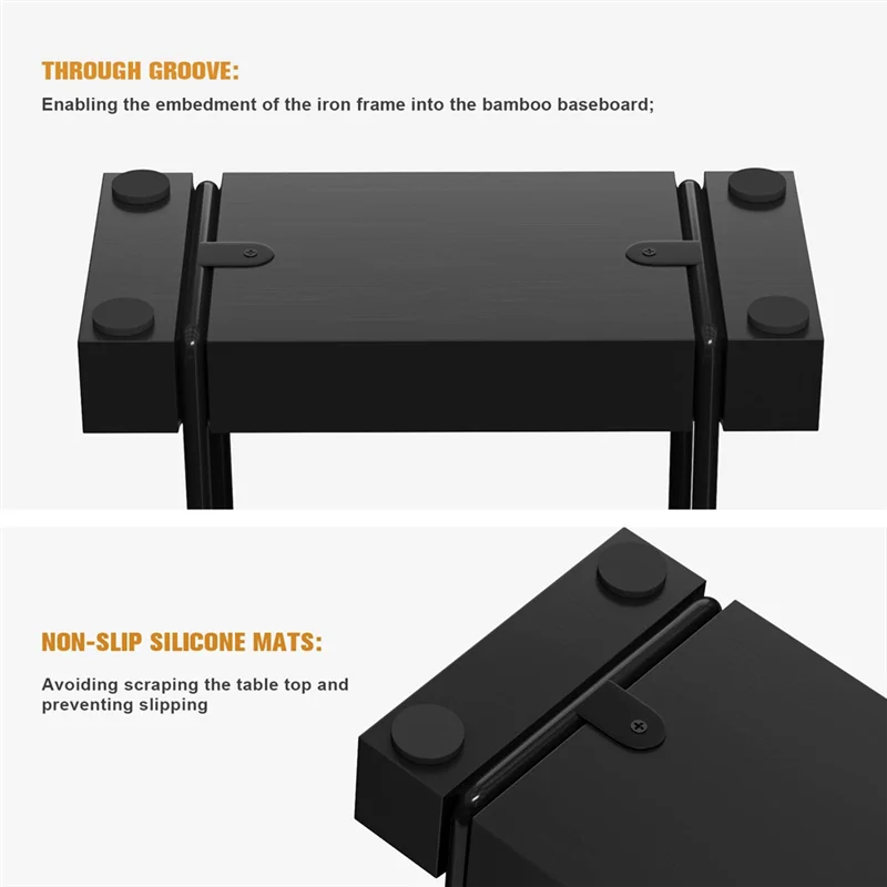 Napkin Holder For Table, Bamboo Iron Standing Napkin Dispenser For Kitchen Dining Farmhouse Cocktail Picnic Bar Rustic