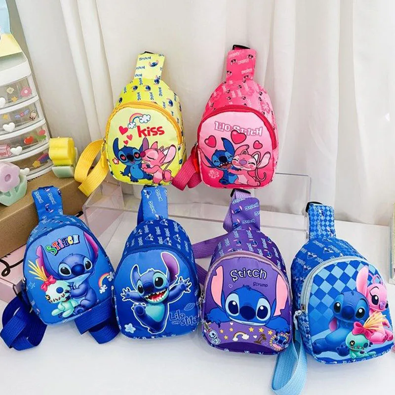 

Kids Stitch Shoulder Bags Cartoon Chest Bag for Boys Girls Casual Crossbody Travel Satchel Portable Cute Backpacks Birthday Gift