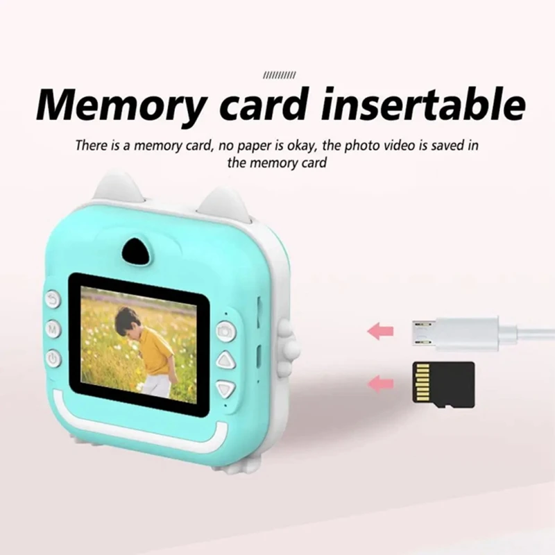 

Kids Photo Camera 2.4Inch IPS Screen Child Camera Instant Print Video Recording Take Pictures Birthday Gift Pink (B) Easy To Use