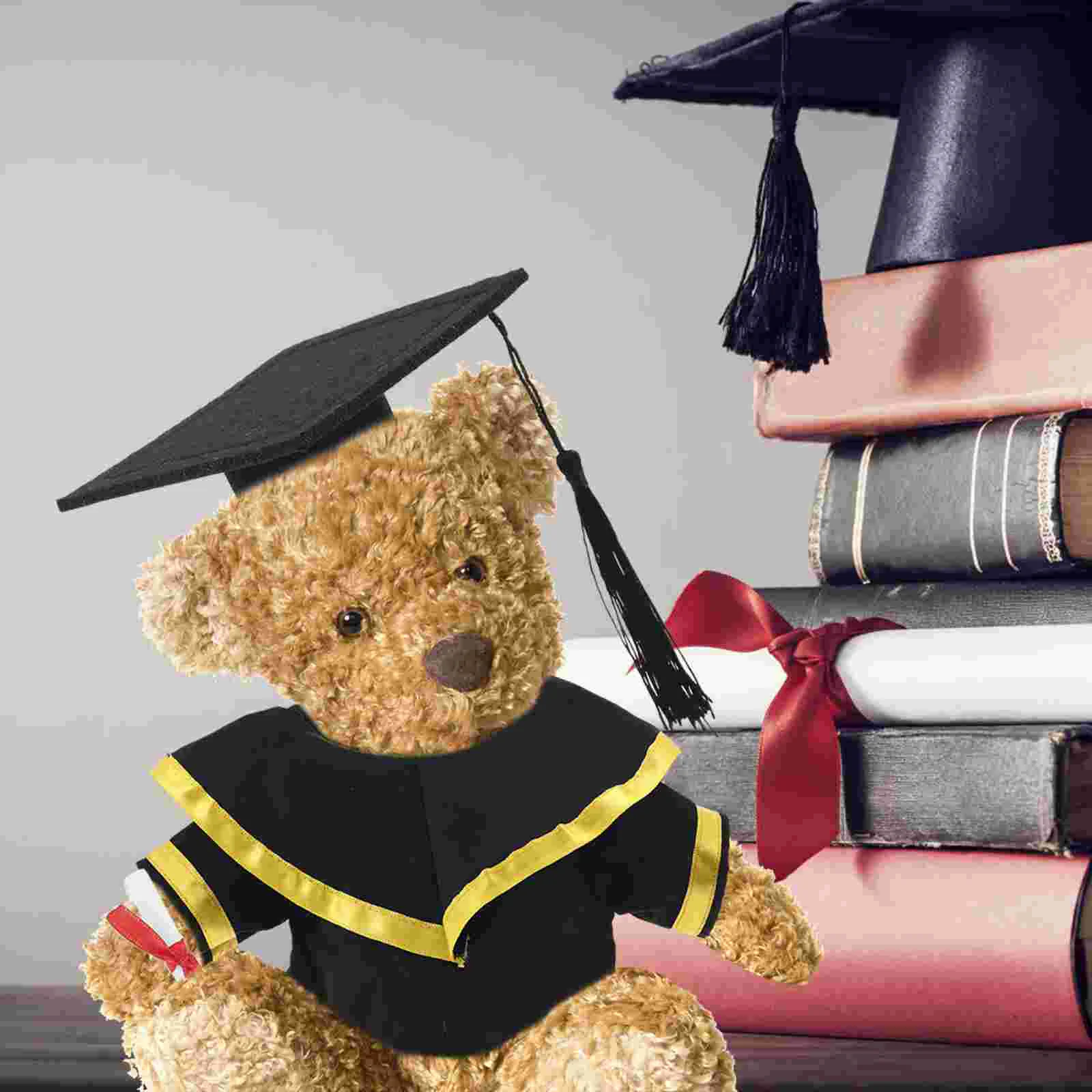 Graduation Bear Plush Outfit Set With Cap Shawl Scroll Stuffed Animals Costume Ideal For Graduation Celebrations Party Supplies