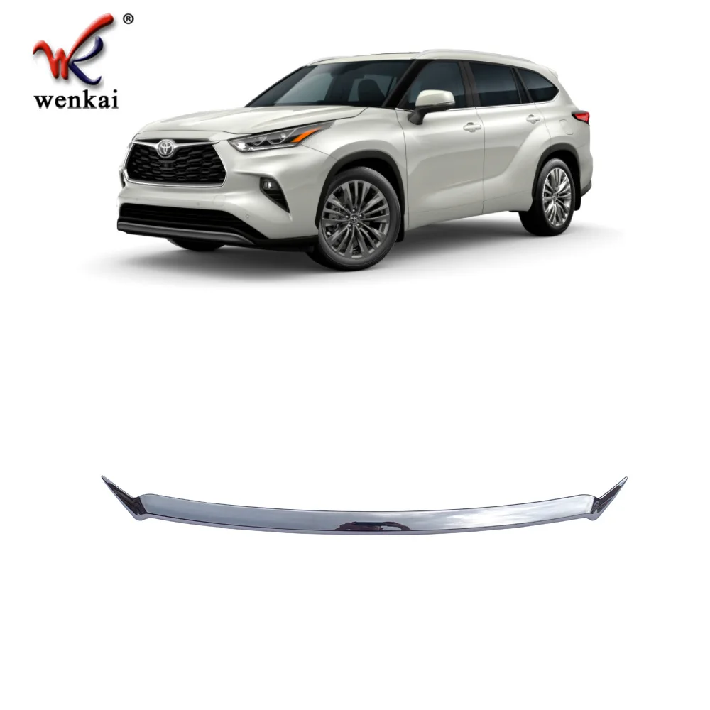 For Toyota Highlander XU70 2021 2022 ABS Chrome Front Hood Bonnet Grill Grille Bumper Lip Mesh Trim Cover Molding