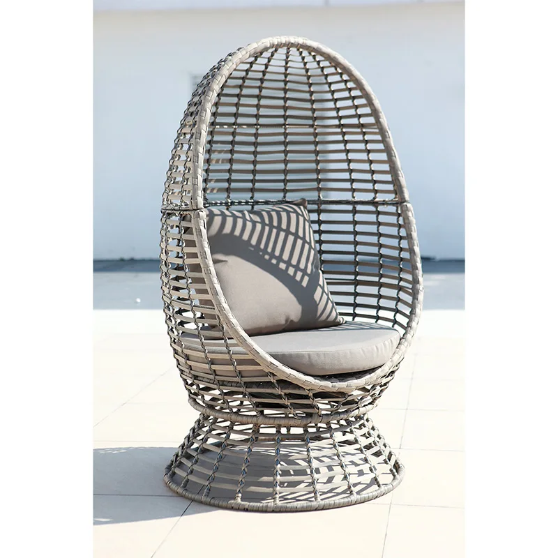 New Arrivals Garden Furniture Garden Rotating Steel PE Rattan Garden Egg Chair