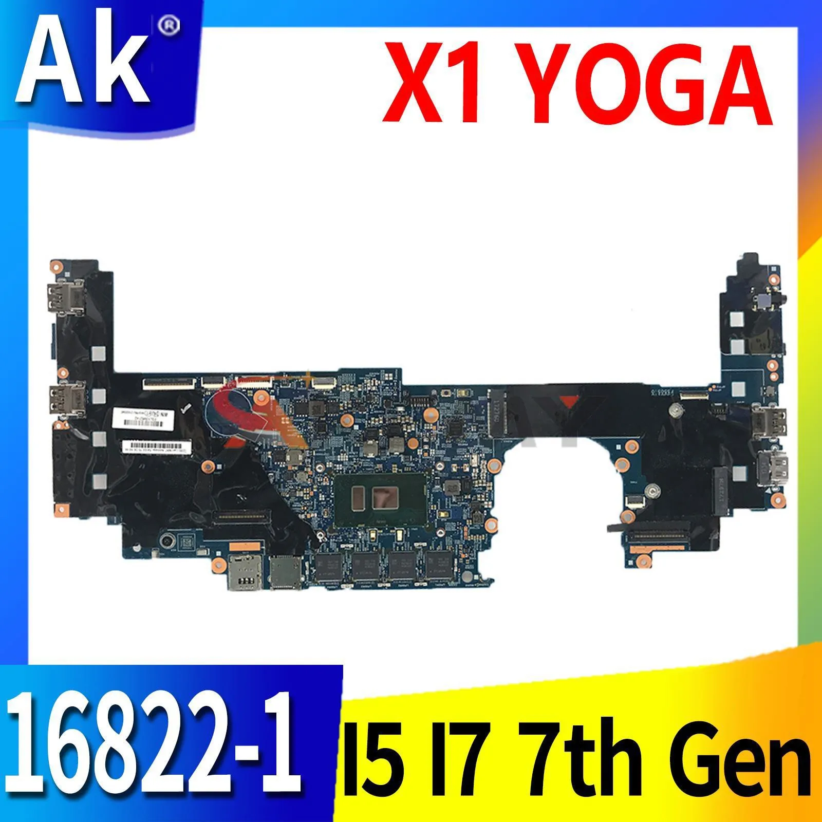 

Shenzhen For LENOVO Thinkpad X1 YOGA 2nd Gen Laptop Motherboard Mainboard with I5 I7 7th Gen CPU 8GB RAM 16822-1 Motherboard