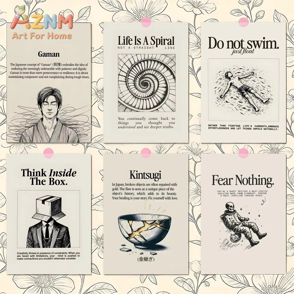 

1pc Home Decor Life Attitude Quotes Poster Art Living Room Home Decor