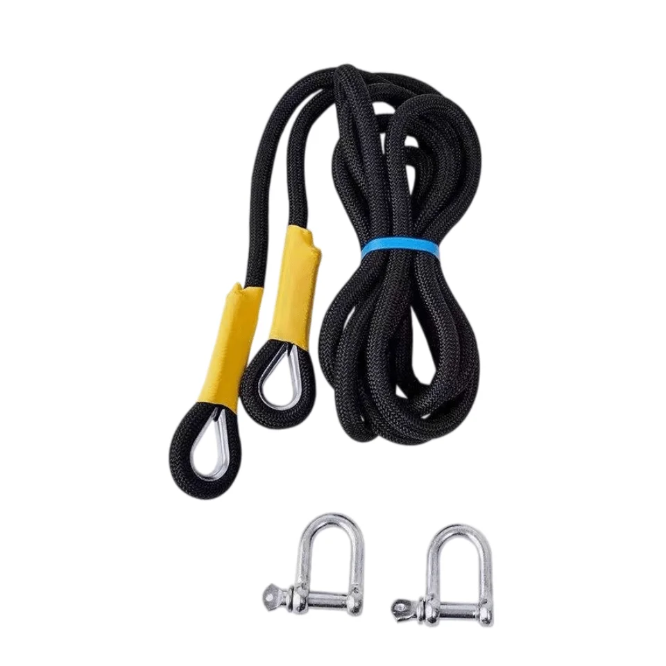 1pc Heavy Duty Tow Hook And 5m Tow Rope Set, Tow Hook And Tow Rope Set, Suitable For SUV And Vehicle Off-Road Rescue, Equipped With 2 Steel U-Shaped Hooks For Front-End Use, Suitable For Vehicles Weighing 18 Tons Or Less
