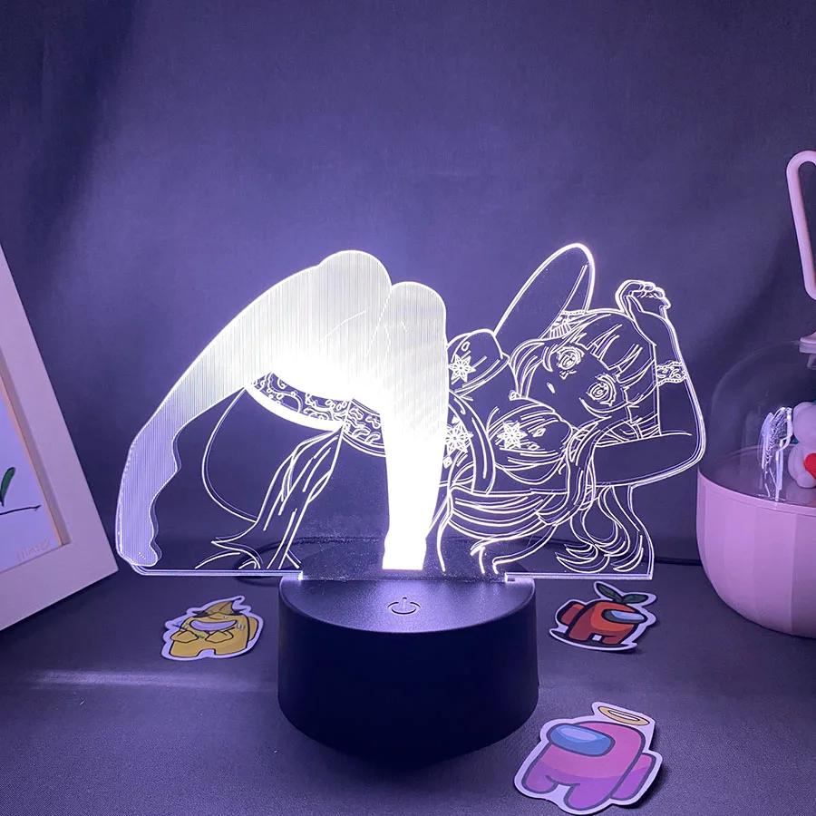 Animal 3D LED Neon Night Lights Kawaii Birthday Gift for Friend Otaku Bedroom Bedside Table Manga Decoration Sexy Girl Lava Lamp