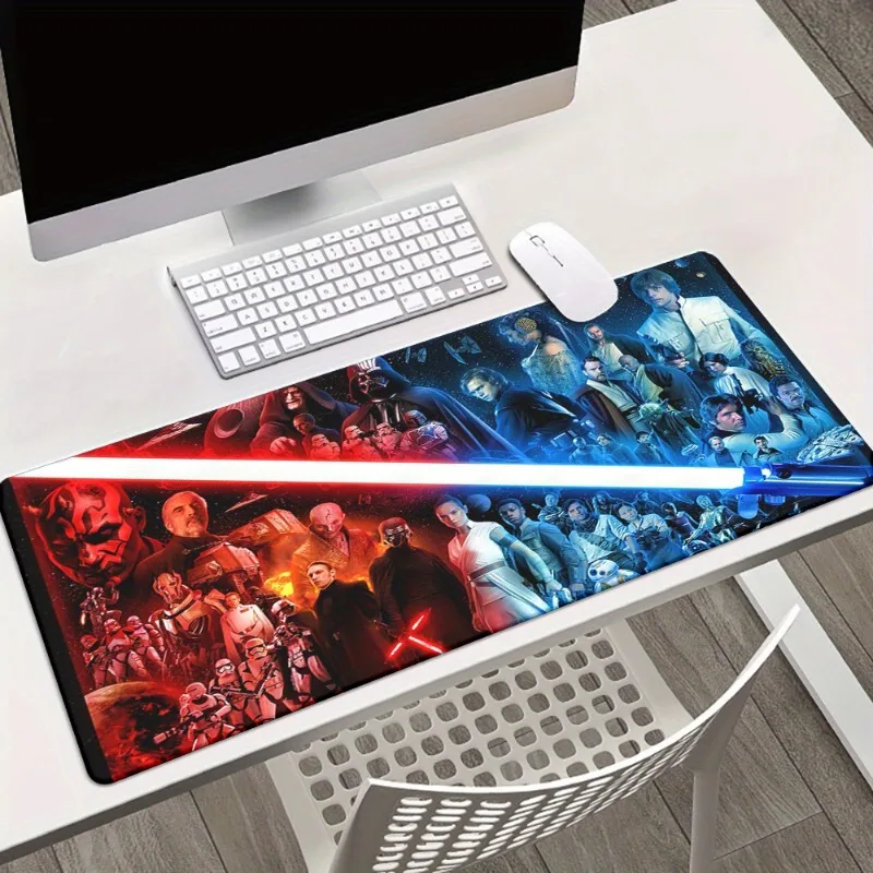 1pc Star Wars Lightsaber Duel Mouse Pad Large Rubber Gaming Mousepad Desk Mat for Office Gamers Waterproof Keyboard Accessory