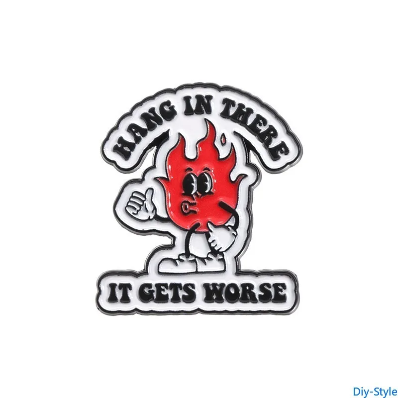 

Cartoon Red Flame Clothing Accessories Backpack Alloy Brooch Badge Enamel Lapel Pins Wholesale