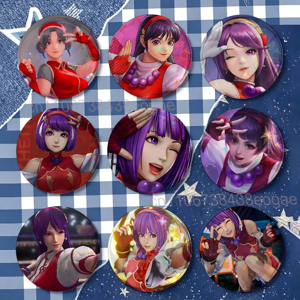 A-Athena Asamiya Custom Badges 75mm 44mm 25mm 32mm 58mm Hat Backpack Accessories Toys Collect Gifts Large