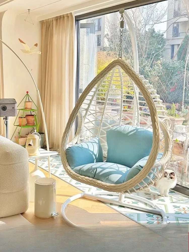 Home Bedroom Rattan  Hammock Girl Hanging Orchid  Single Casual Cradle Chair Indoor Swing Hanging Basket