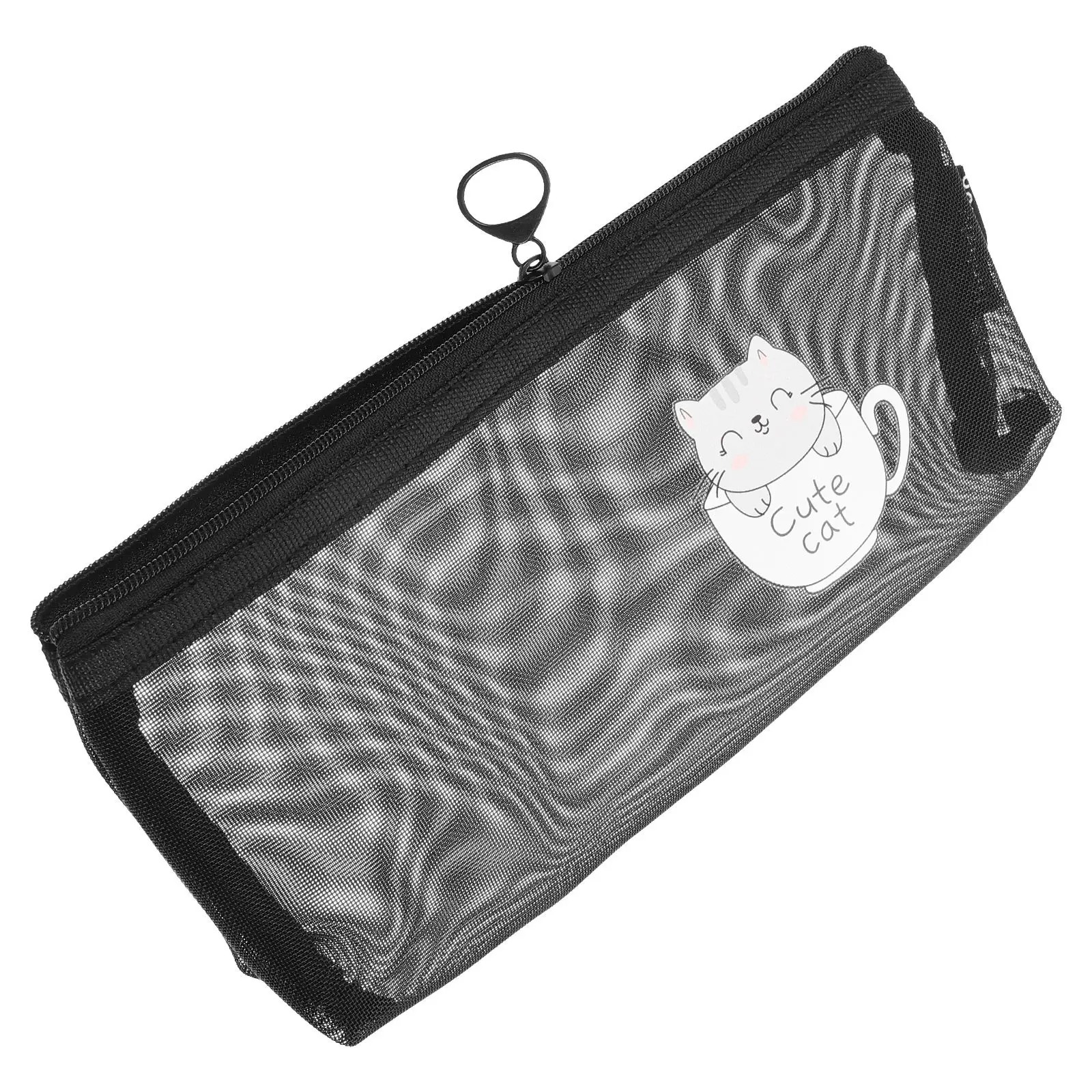 

1Pcs Pencil Pouch Mesh Pen Storage Nylon Transparent Stationery Pen Bag Student Supply Organizer School Case Office Supply