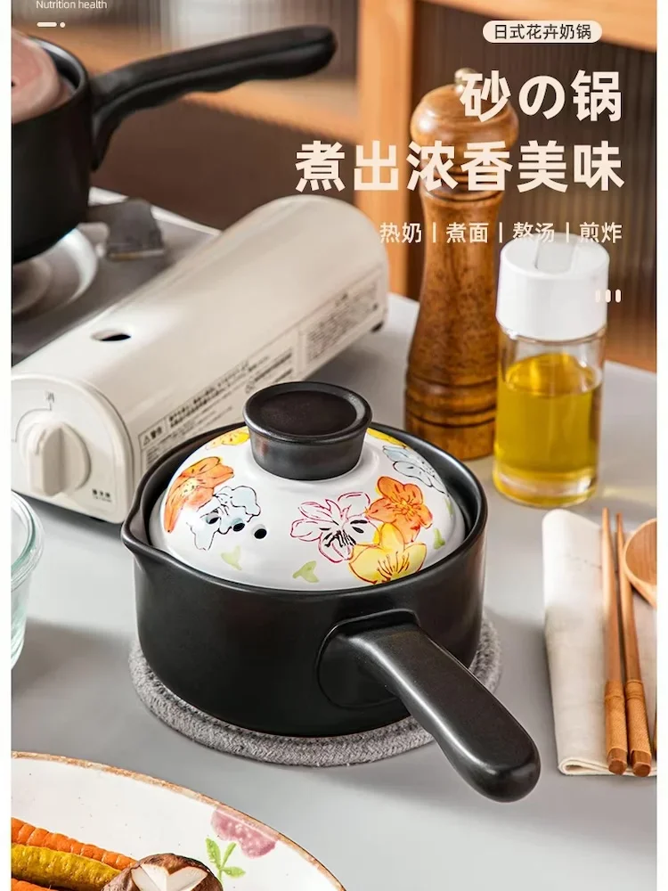 Small ceramic cookware milk clay pot for cooking casserole slow cooker pots for cooking pots and pans High temperature crock pot