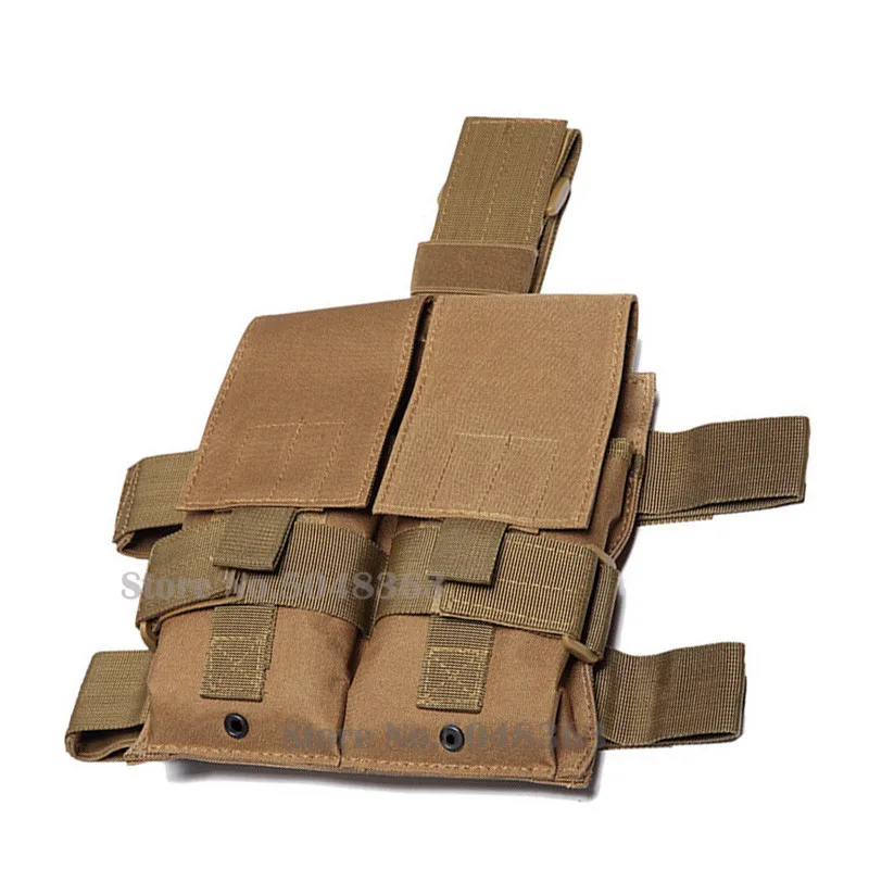 Tactical Rifle Magazine Molle Double Drop Leg Mag Pouch Hunting Rifle Mag Bag for 5.56 .223