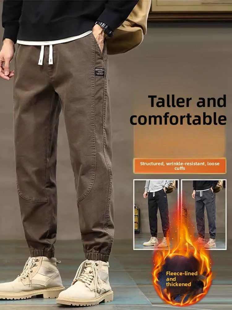 

Мужские рабочие брюки на подкладке в американском стиле ретро, новинка 2025 года, осенне-зимние повседневные брюки Харлан, свободный крой Harlan Sle