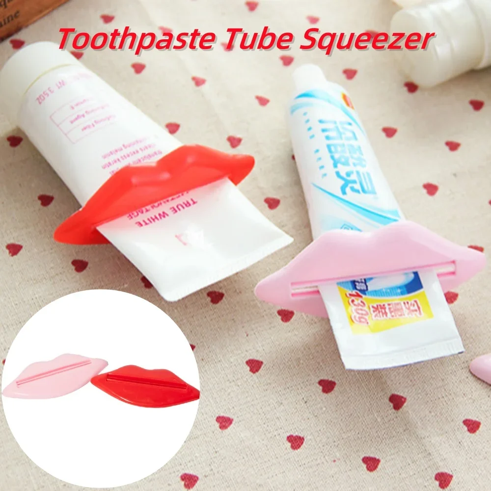 Multifunction Manual Kiss Lip Toothpaste Dispenser Cream Tube Squeezer Bathroom Squeeze Paste Extruding Clip Squeezing Clamp