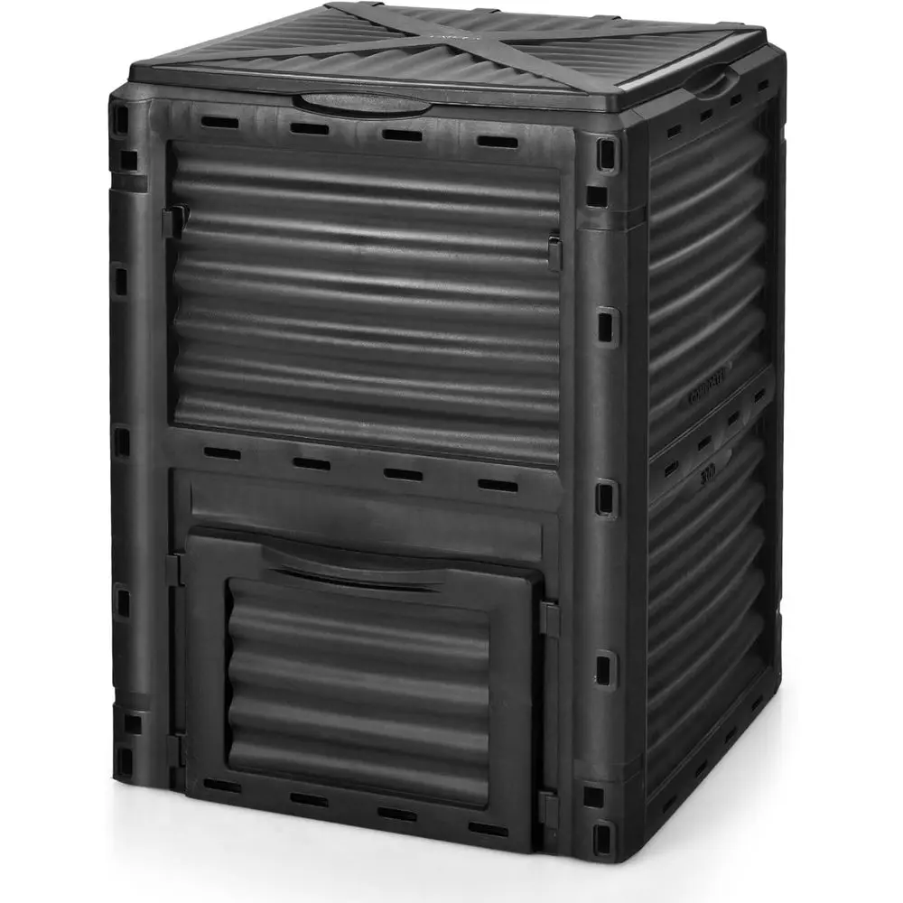 

Большой уличный компостер на 80 галлонов с верхней крышкой и нижней дверцей, из материала без BPA, идеально подходит для садовых отходов и садового компоста.