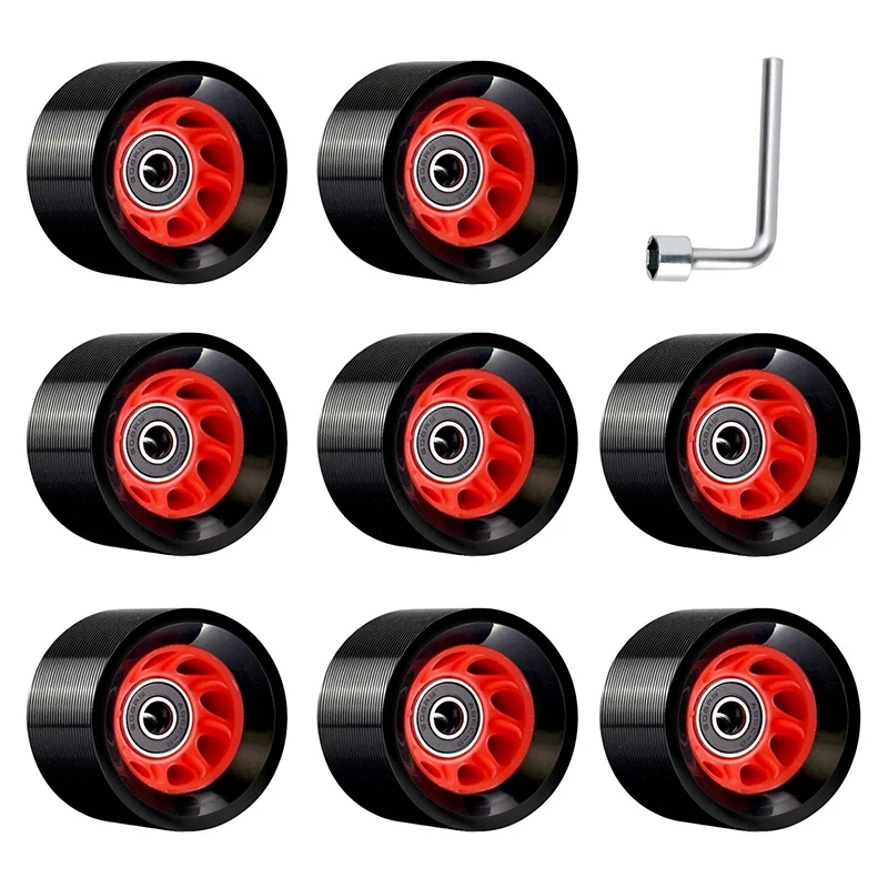 8Pack 95A 58mmx39mmIndoor Quad Roller Skate WheelsPU Wear-Resistant Wheels Double-Row Roller Skates Accessories