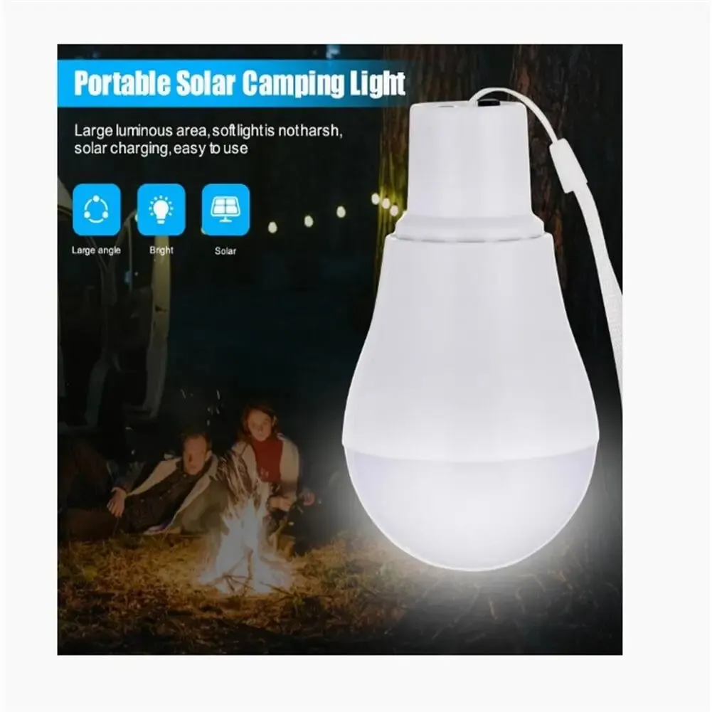 Outdoor Camping Led Lights Gloeilamp Zonnepaneel Aangedreven Hoge Helderheid Tent Lamp Voor Buiten Indoor