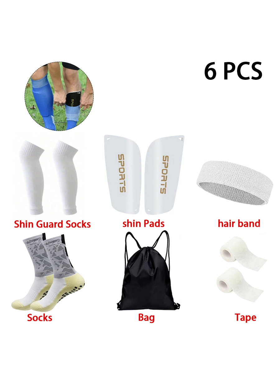 6 قطعة SetNew الرجال النساء جوارب كرة قدم رياضية الضمادات الحجاب حماة الساق كرات الكريكيت أغطية الساق حراس الساق