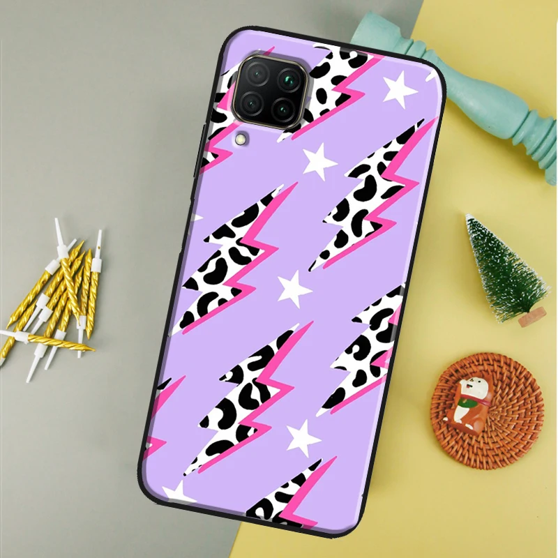 Pink Lightning Bolt Case For Huawei P30 Pro P50 P40 P20 Lite Nova 9 5T Cover For Honor X8 X7 X9 50 Lite 70