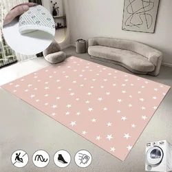 Pentagram Living Room Carpet Nordic Geometric Home Floor Mat Washable Bedroom Rug Cute Star Children's Crawling Non-slip Carpets